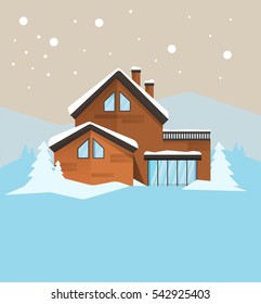 Winter house in mountains