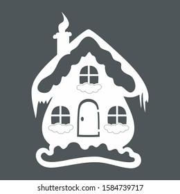 Winter house quality vector illustration cut