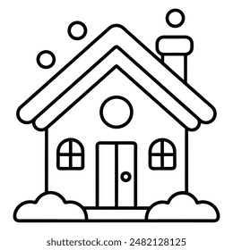 Winter house with snow on roof vector icon. filled flat sign for mobile concept and web design. Gingerbread House glyph icon. Symbol, logo illustration. Vector graphics