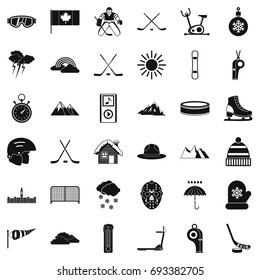 Winter house and sports icons set. Simple style of 36 vector icons for web isolated on white background