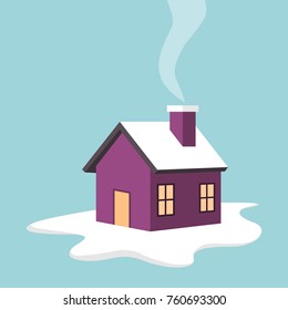 winter house vector design