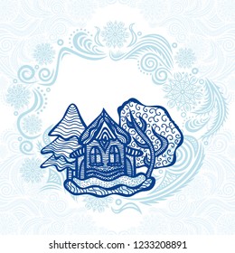 Winter house. Vector illustration