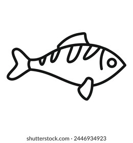 Winter ice fish icon outline vector. Event festival. Cold water festival