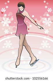 Winter Ice Show on pink background