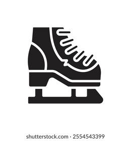 Winter Ice Skate Filled Icon Vector Illustration