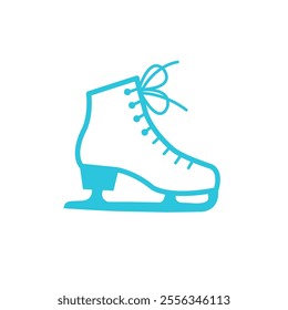 Winter ice skate icon. Isolated on white background. 