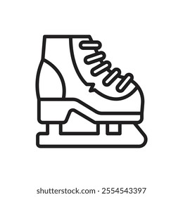 Winter Ice Skate Outline Icon Vector Illustration