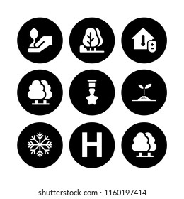 winter icon. 9 winter set with huge, tree, reward and frozen vector icons for web and mobile app