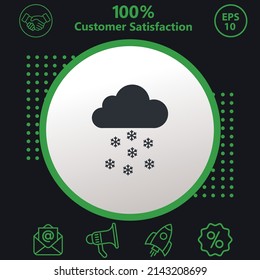 Winter icon. Background consisting of green and black colors. modern design