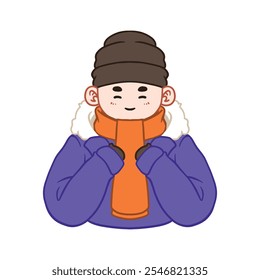 Icono de invierno de dibujos animados. Ilustración vectorial nieve invierno 