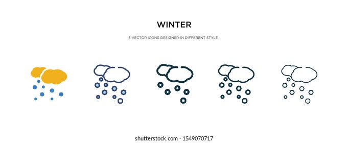 winter icon in different style vector illustration. two colored and black winter vector icons designed in filled, outline, line and stroke style can be used for web, mobile, ui