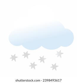 Winter icon in flat style vector, cloud, snow cloud icon. On a white background.
