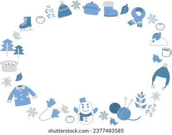 Winter icon illustration frame material