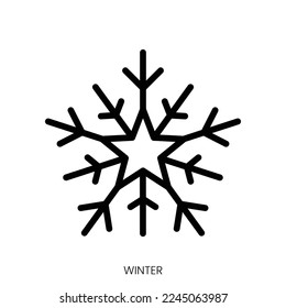 winter icon. Line Art Style Design Isolated On White Background