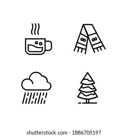 Winter Icon Line Vector Template