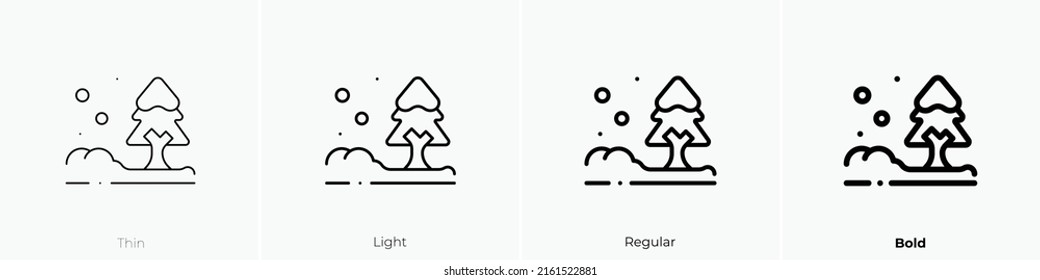 winter icon. Linear style sign isolated on white background. Vector illustration.