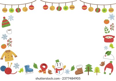 Winter icon material frame illustration