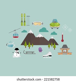 Winter icon set