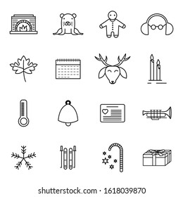 Winter icon set design seasonal icons for web and mobile apps
