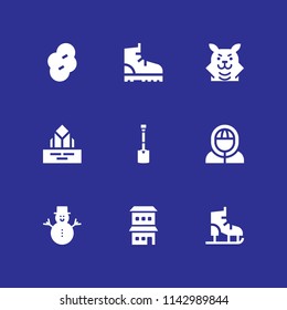 winter icon set. eskimo, shovel and prune vector icon for graphic design and web