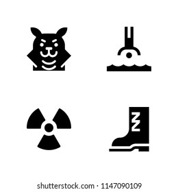 winter icon set. radiation, boot and wolf vector icon for graphic design and web