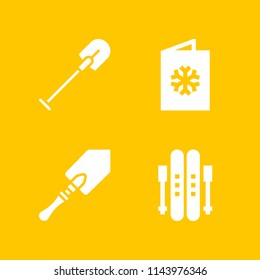 winter icon set with ski, christmas card and shovel vector icons for web and graphic design