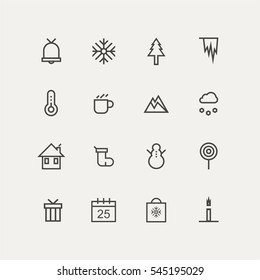 winter icon set vector eps