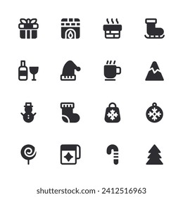 Winter icon set vector illustration