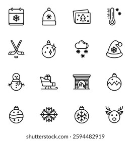 Winter icon set vector illustration