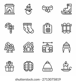 Winter icon set vector illustration