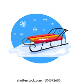 winter icon with sled. vector illustration