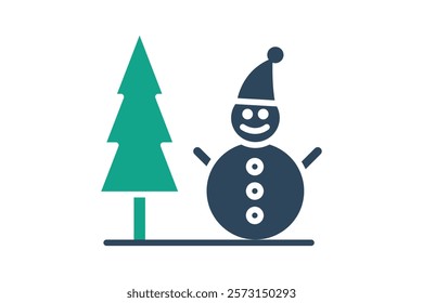 Winter icon. solid icon style. icon related to holiday, time and date. time elements vector illustration