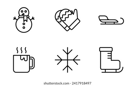 Winter icon symbol vector template collection