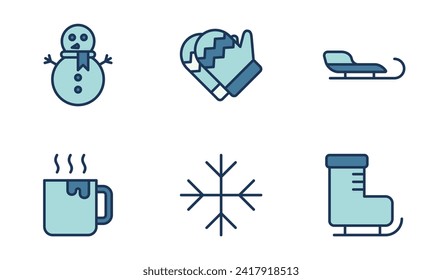 Winter icon symbol vector template collection