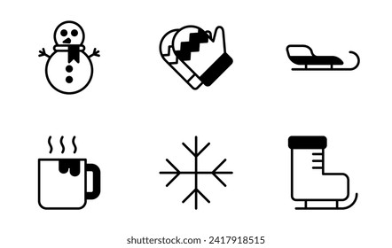 Winter icon symbol vector template collection