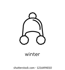 winter icon. Trendy modern flat linear vector winter icon on white background from thin line collection, outline vector illustration
