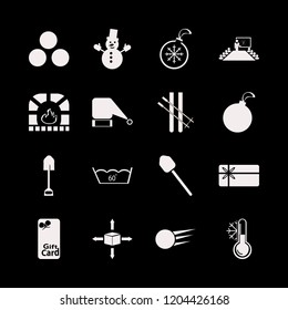 winter icon. winter vector icons set snowballs, snowman, temperature snowflake and fireplace
