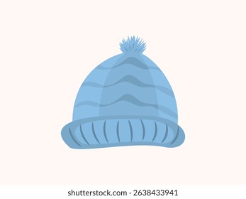 Winter icon vector illustration of a warm hat, designed in a clean and simple style. Ideal for cold season, fashion, and holiday-themed projects and designs
