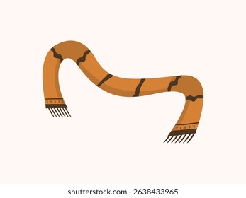 Winter icon vector illustration of a warm scarf with simple lines and clean design. Ideal for seasonal, fashion, and cold weather themes in apps, websites, and print projects.