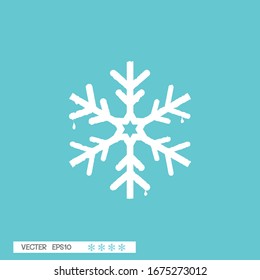 Winter icon vector snowflake sign.