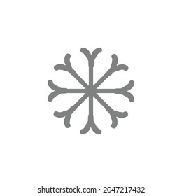 Winter icon vector snowflake sign.
