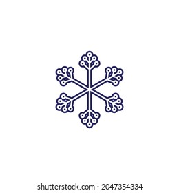 Winter icon vector snowflake sign.