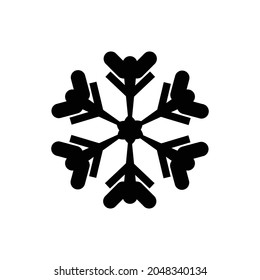 Signo de copo de nieve vectorial de icono de invierno.