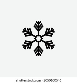Signo de copo de nieve vectorial de icono de invierno.