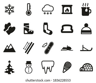 Winter Icons Black & White Set Big
