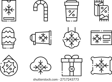 Colección de iconos de invierno para diseñador