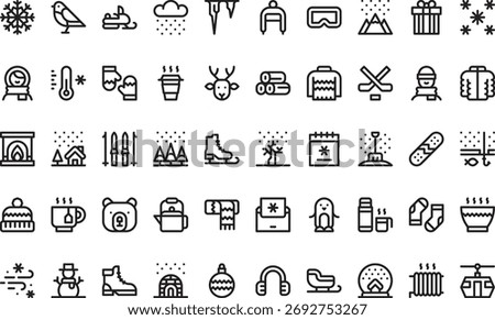 Winter icons High-Quality Vector Icons Collection with Editable Stroke. Ideal for Professional and Creative Projects
