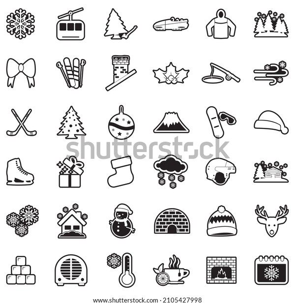 Winter\
Icons. Line With Fill Design. Vector\
Illustration.