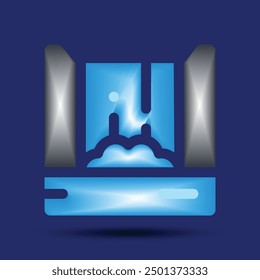 winter icons with mash grediant and background