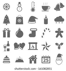 Winter icons on white background, stock vector